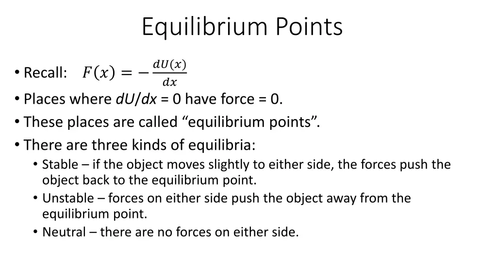 equilibrium points