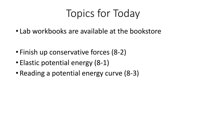 topics for today