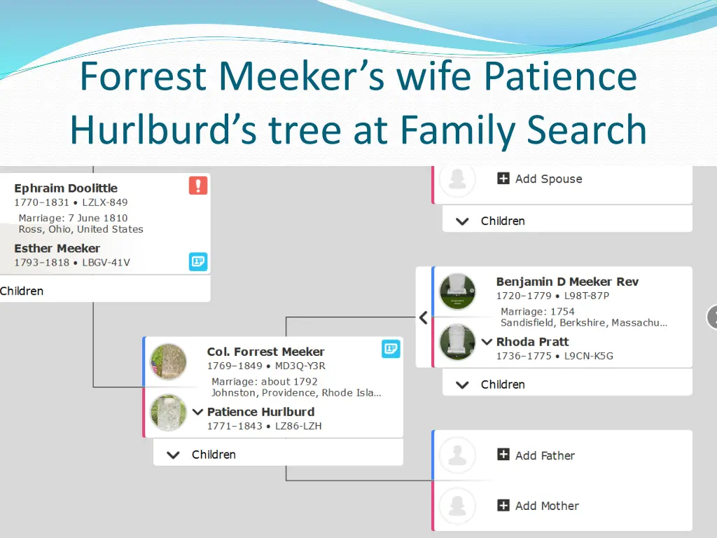 forrest meeker s wife patience hurlburd s tree