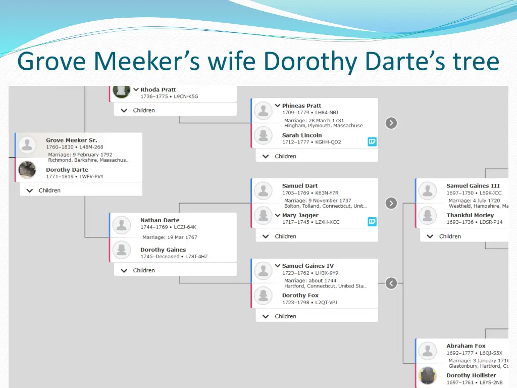 grove meeker s wife dorothy darte s tree