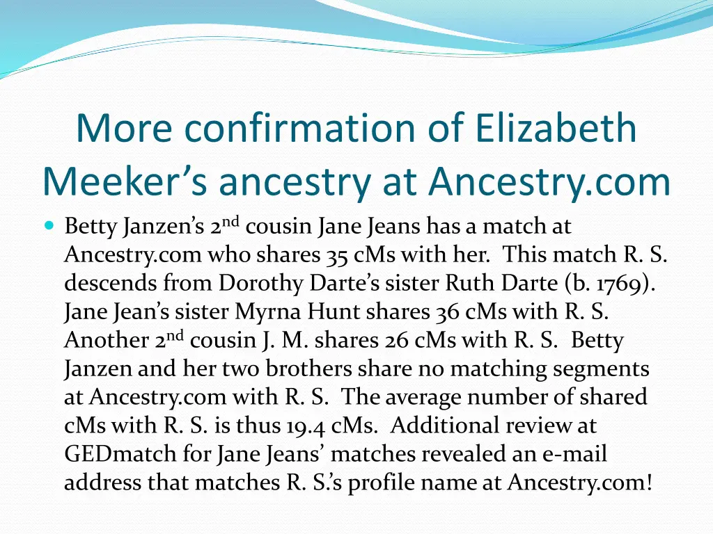 more confirmation of elizabeth meeker s ancestry