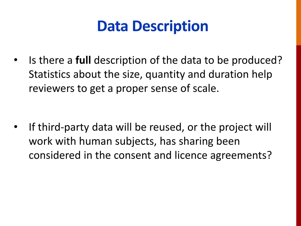 data description