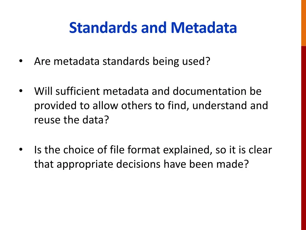 standards and metadata