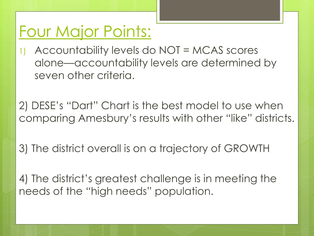 four major points 1 accountability levels