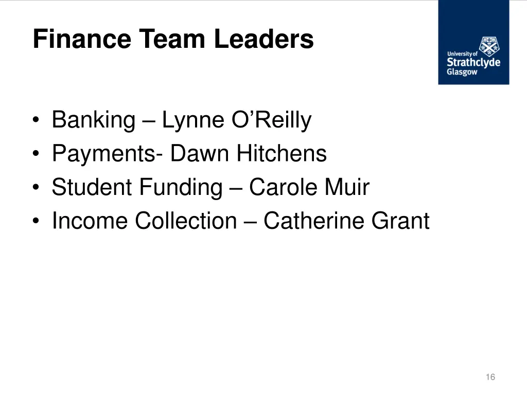 finance team leaders