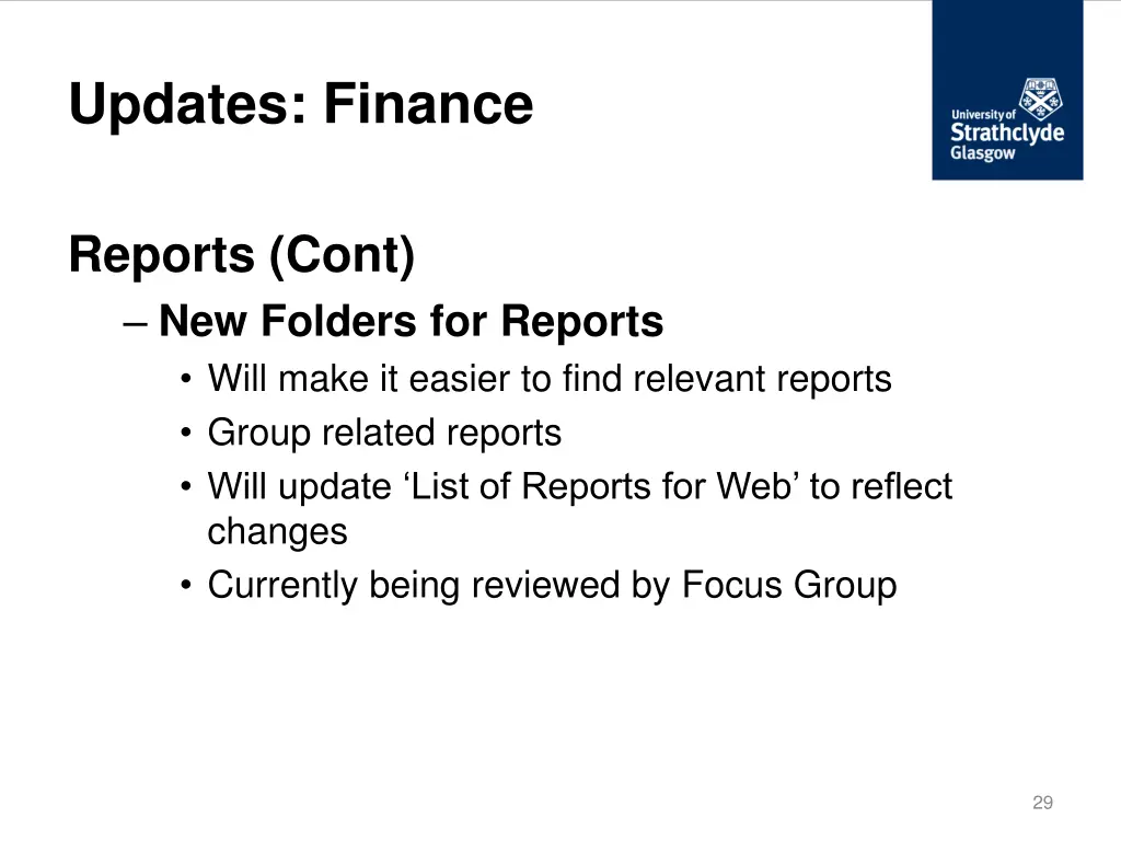 updates finance 2