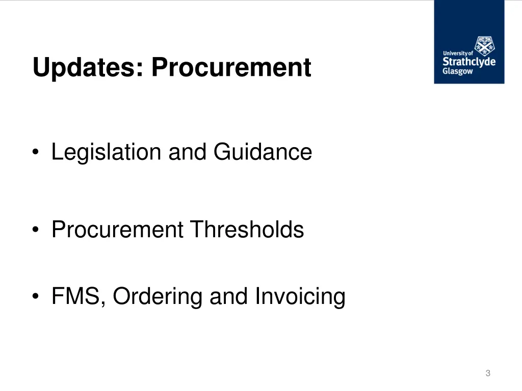 updates procurement