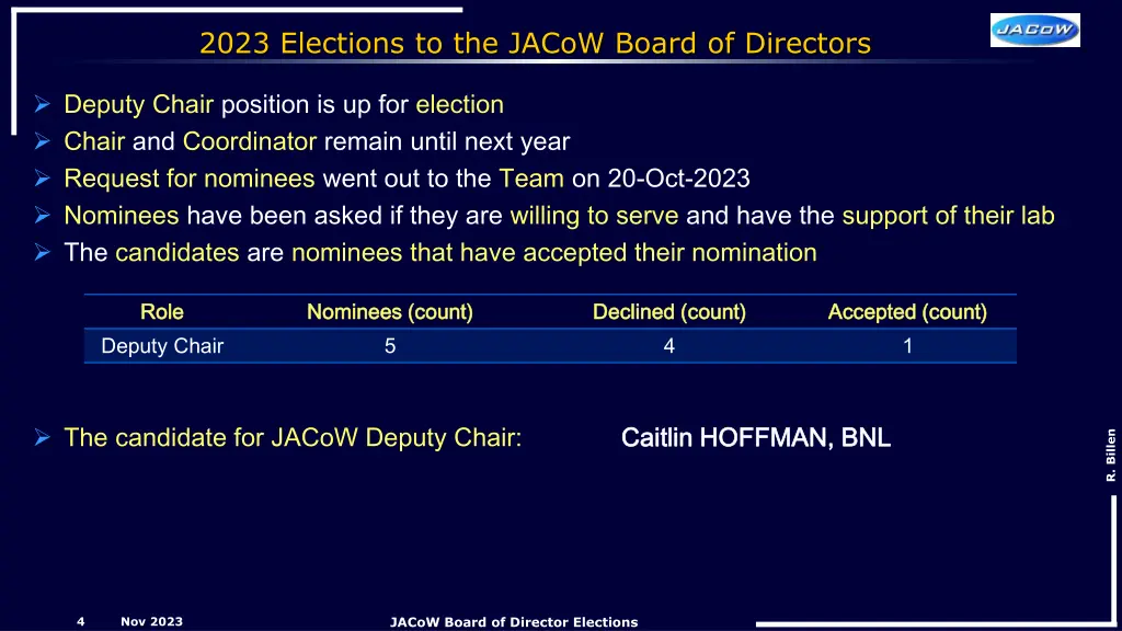 2023 elections to the jacow board of directors