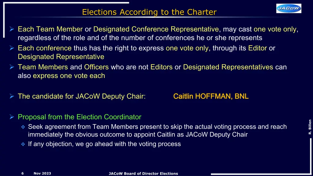 elections according to the charter