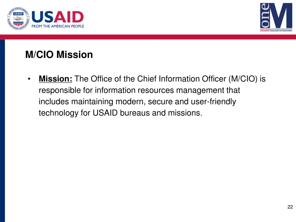 m cio mission