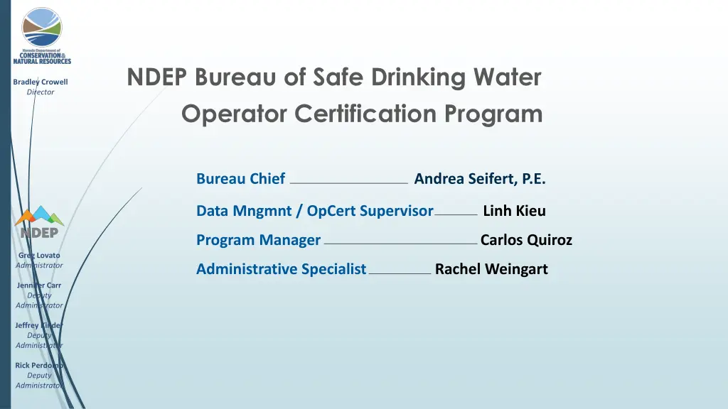 ndep bureau of safe drinking water operator