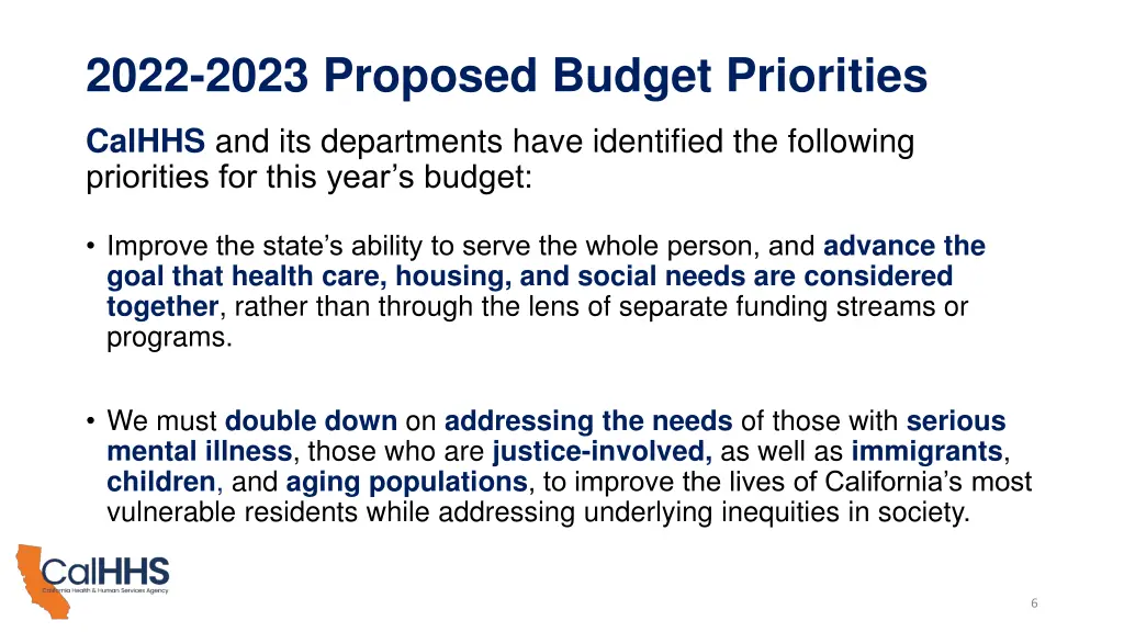 2022 2023 proposed budget priorities