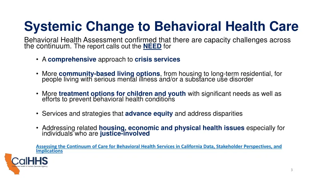 systemic change to behavioral health care 1