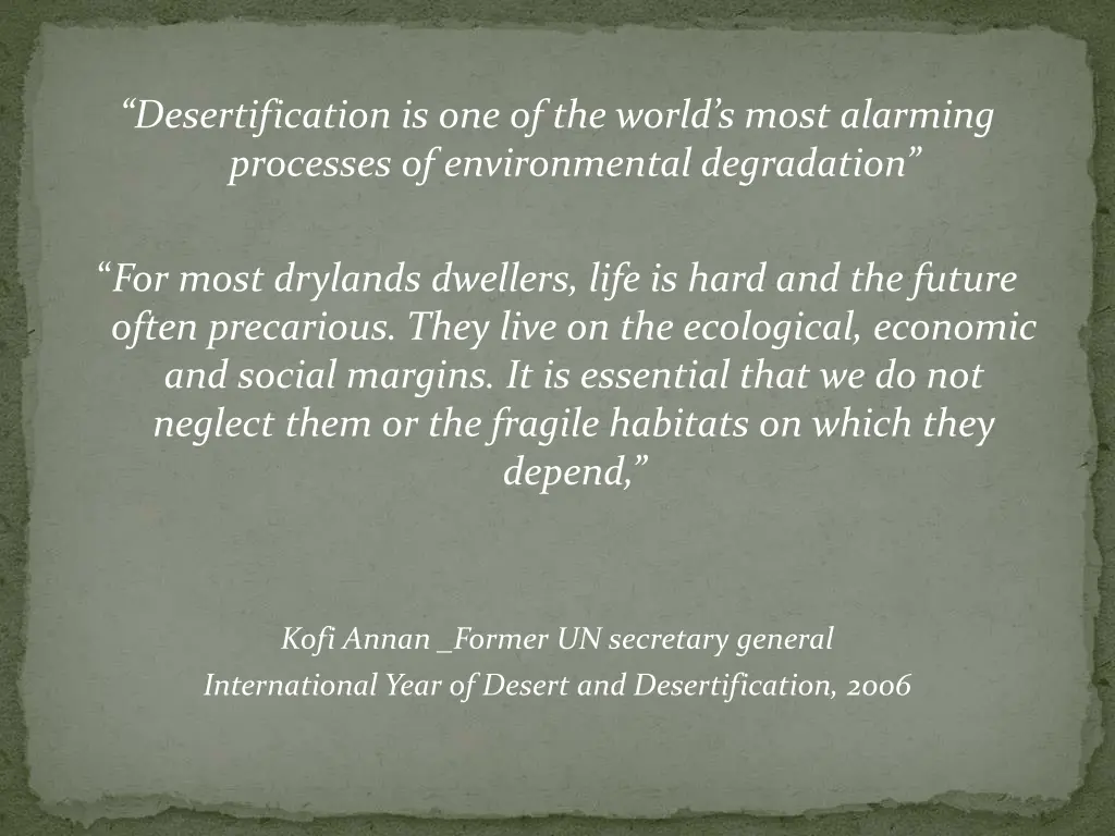 desertification is one of the world s most