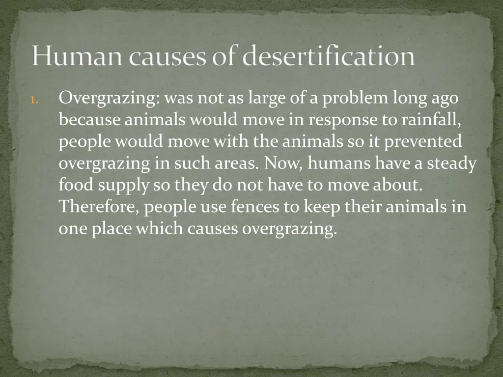 human causes of desertification