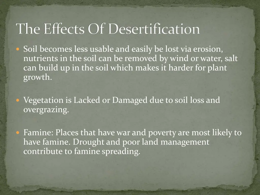 the effects of desertification