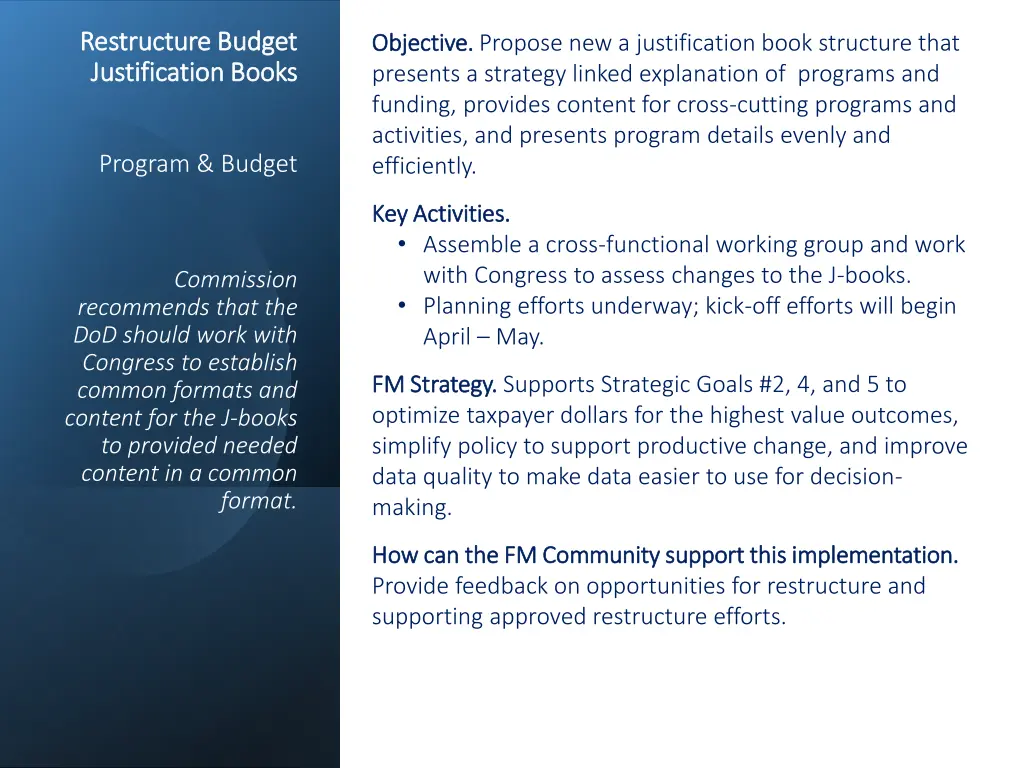 restructure budget restructure budget