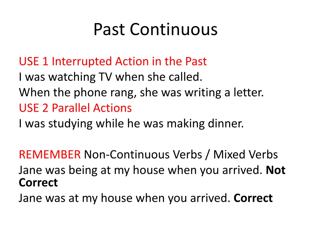 past continuous 1