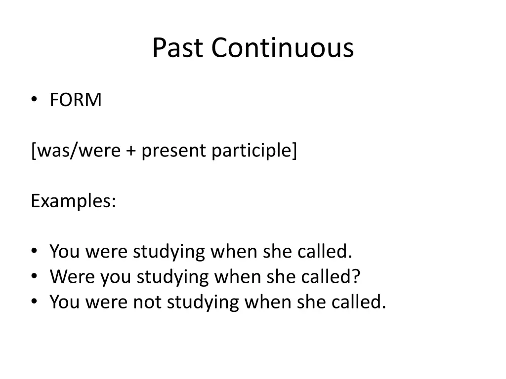 past continuous