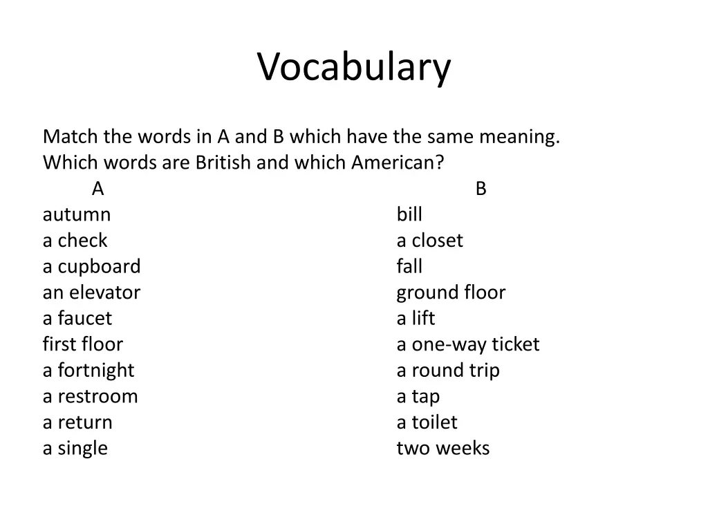 vocabulary