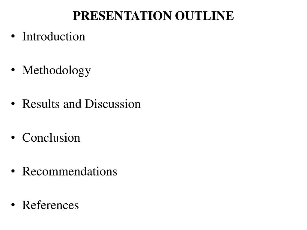 presentation outline introduction