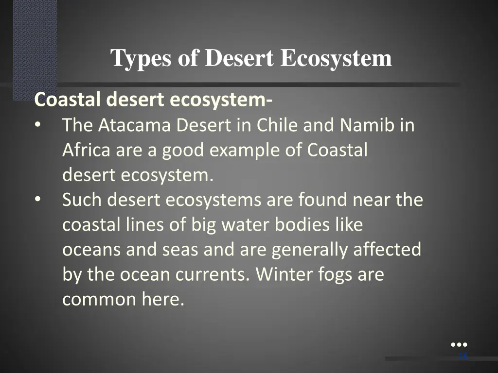 types of desert ecosystem 1