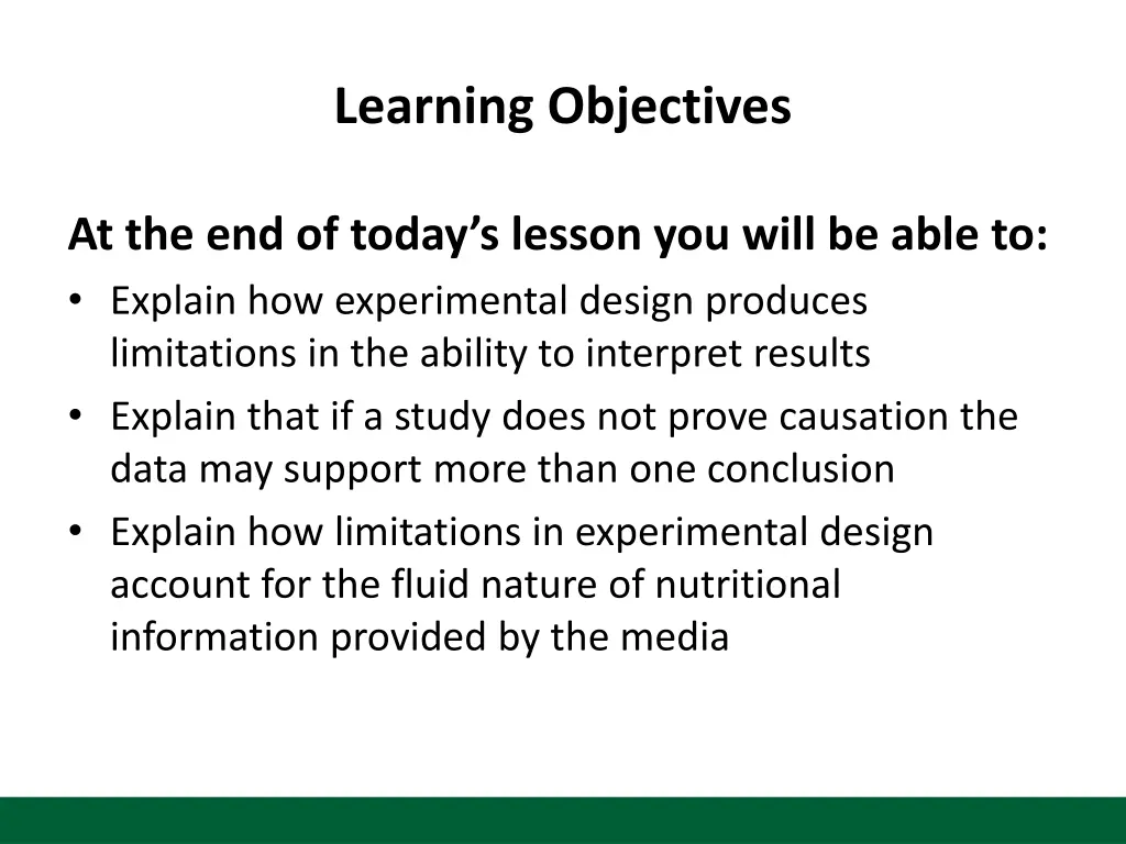 learning objectives