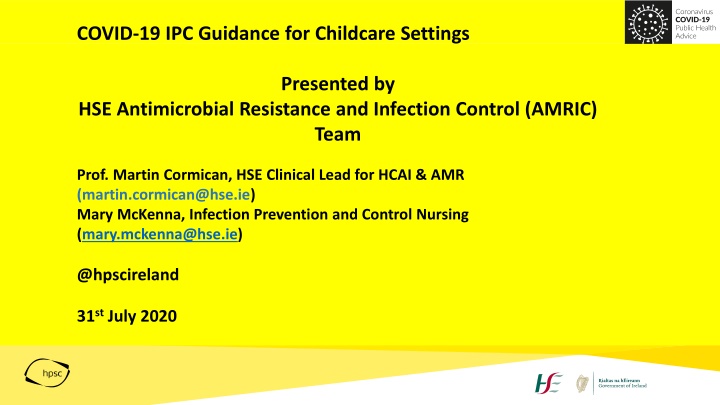 covid 19 ipc guidance for childcare settings