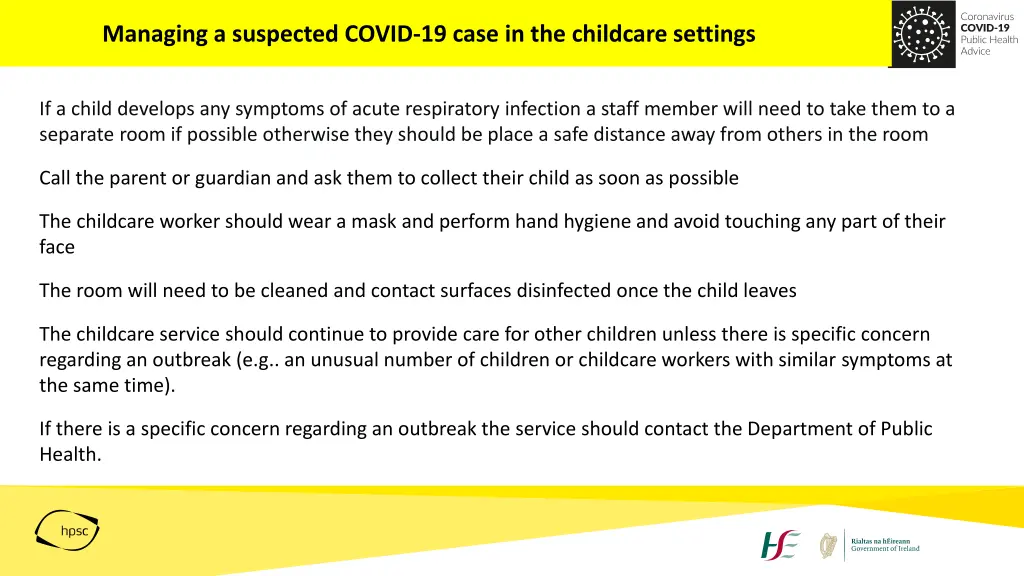 managing a suspected covid 19 case