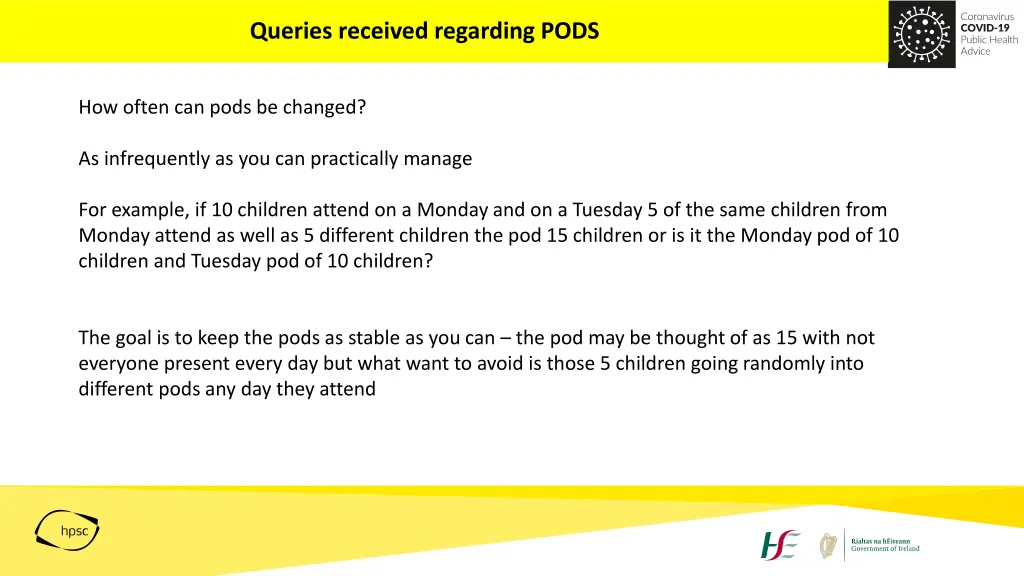 queries received regarding pods