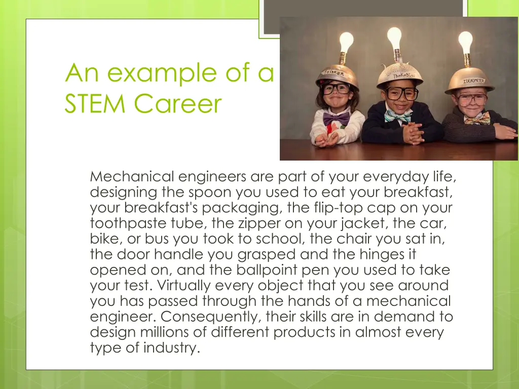 an example of a stem career