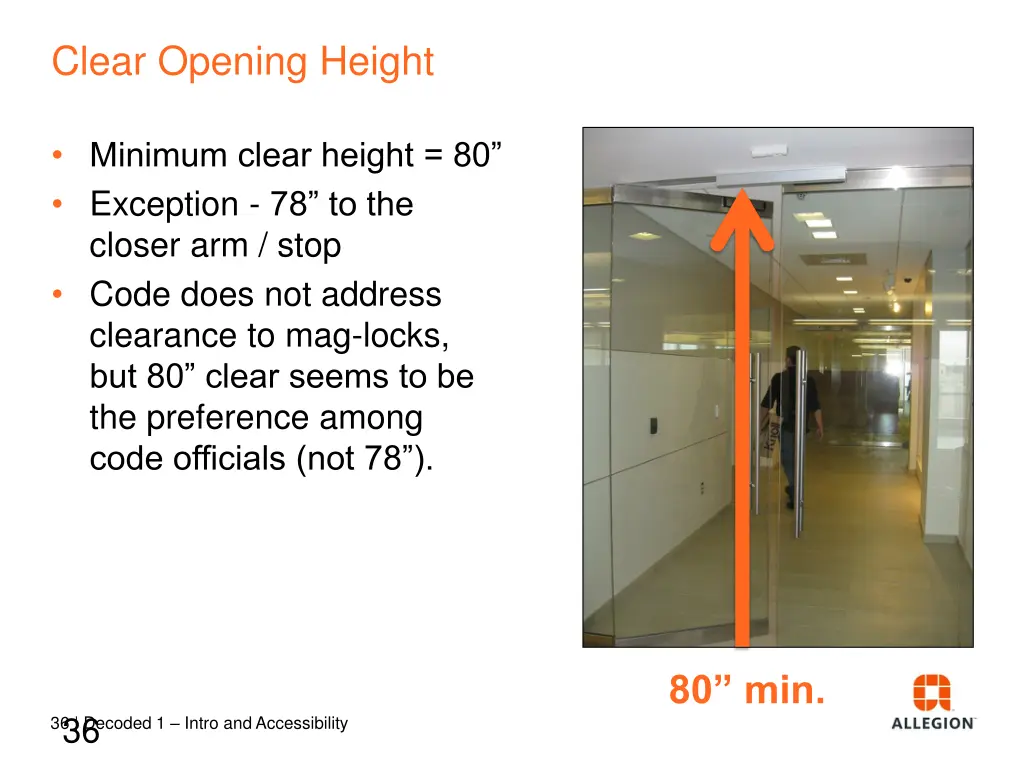 clear opening height