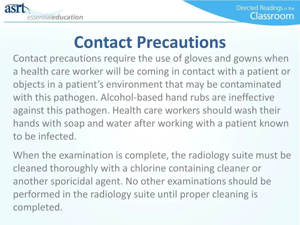 contact precautions contact precautions require