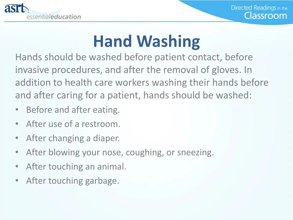 hand washing