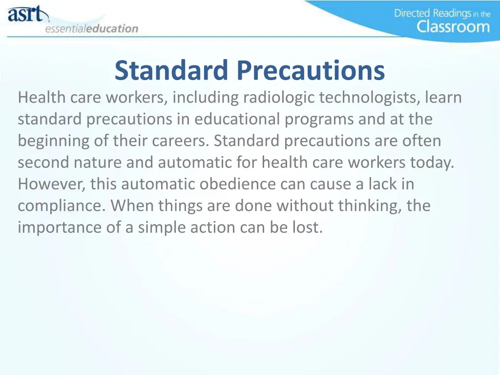 standard precautions health care workers