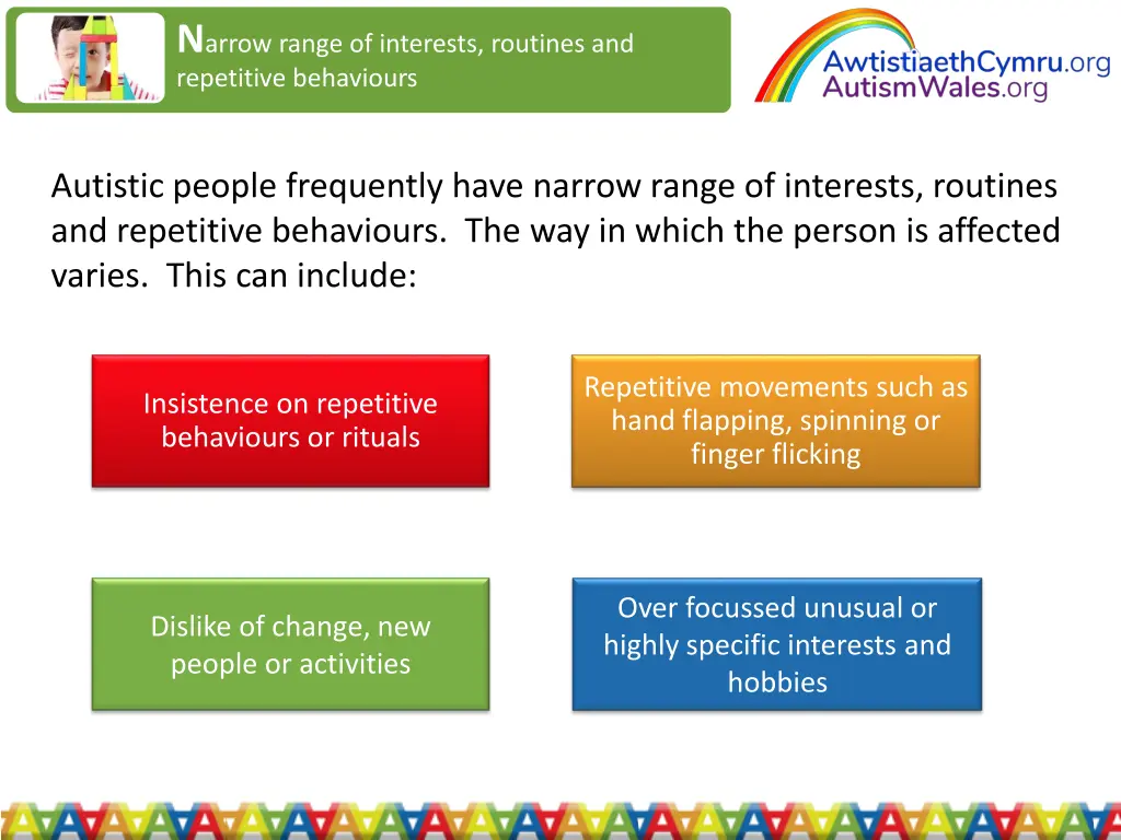 n arrow range of interests routines