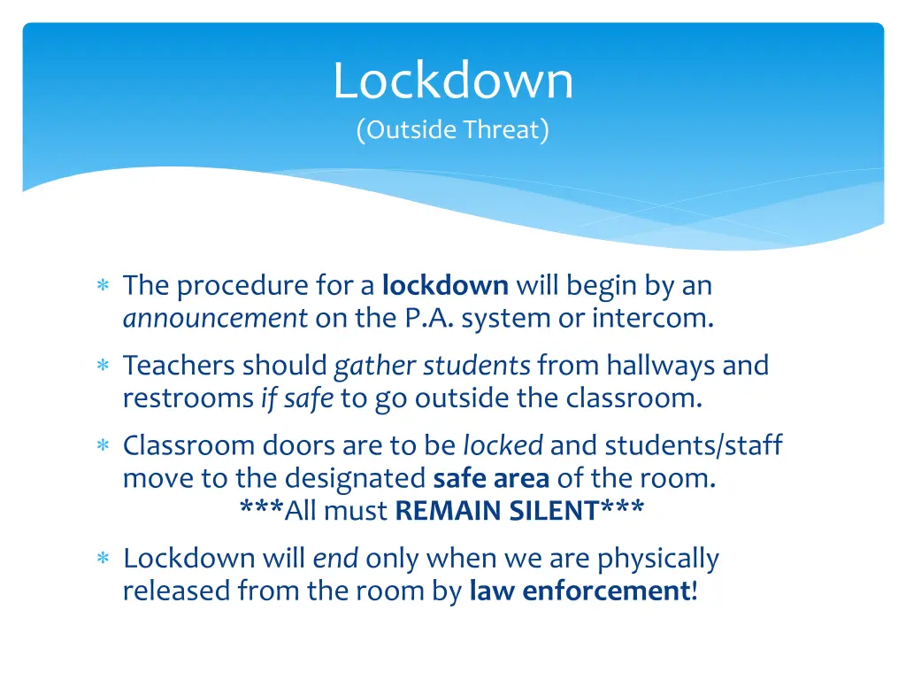 lockdown outside threat