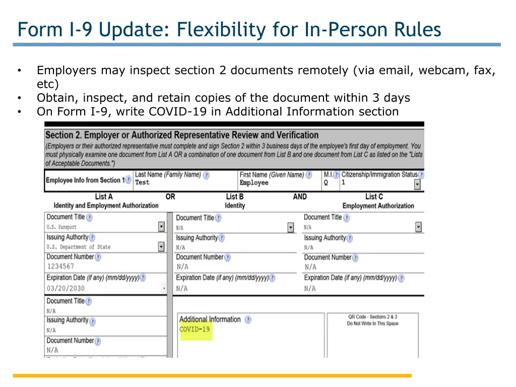 form i 9 update flexibility for in person rules