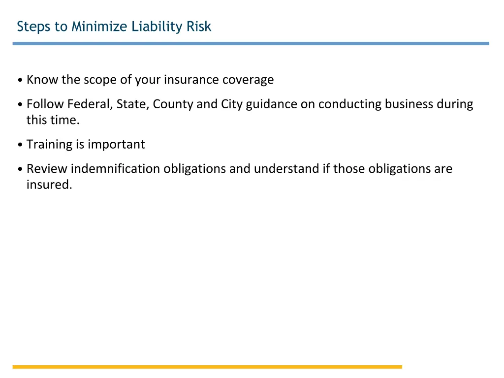 steps to minimize liability risk