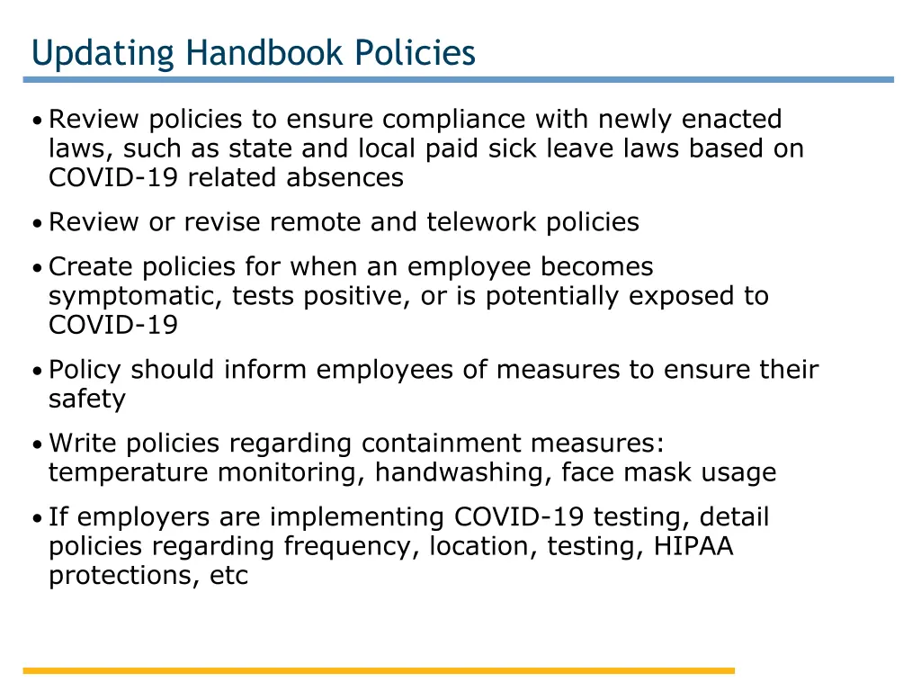 updating handbook policies