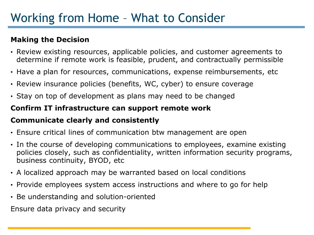 working from home what to consider