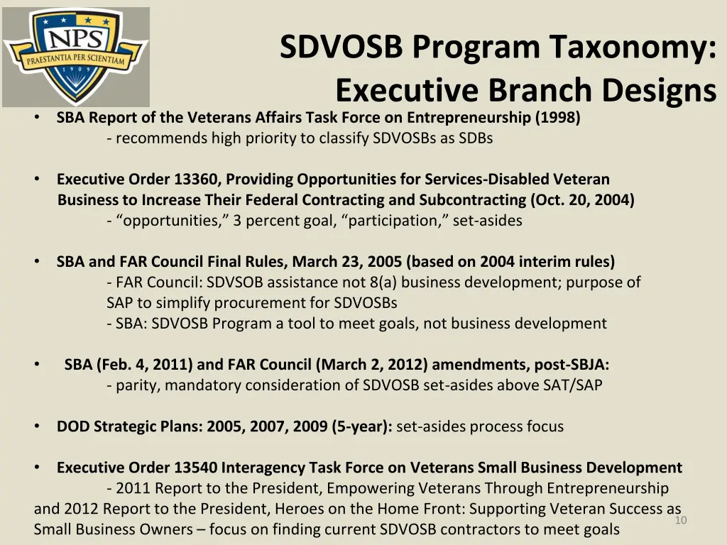 sdvosb program taxonomy executive branch designs