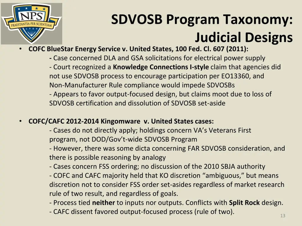 sdvosb program taxonomy judicial designs cofc 1