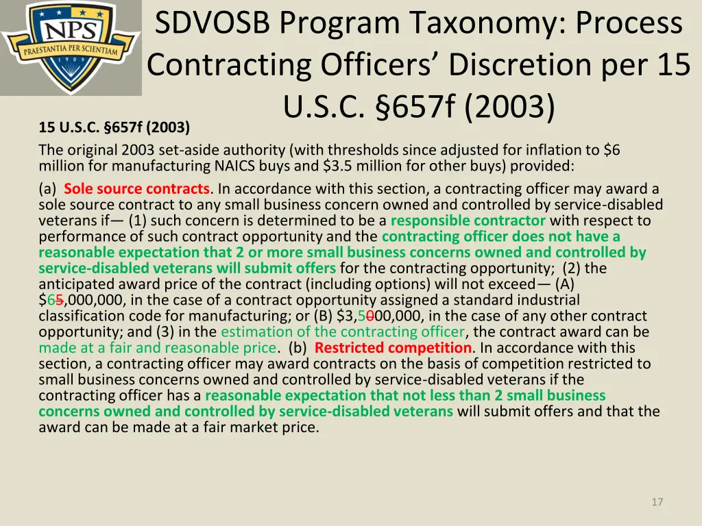 sdvosb program taxonomy process contracting 1