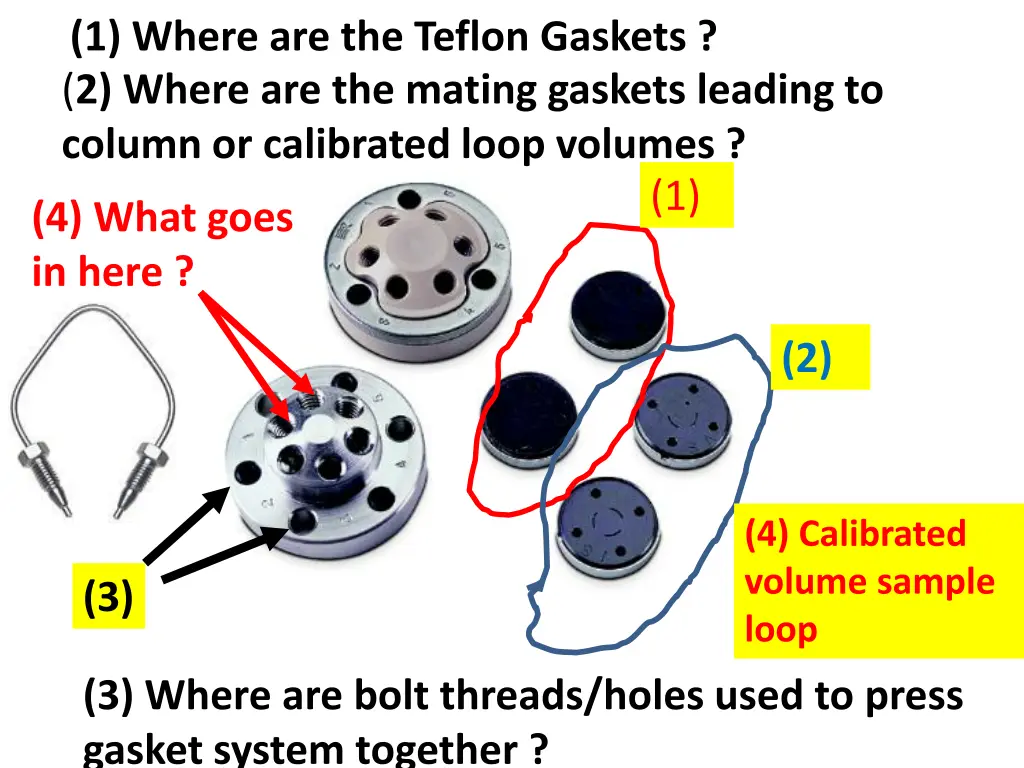 1 where are the teflon gaskets 2 where