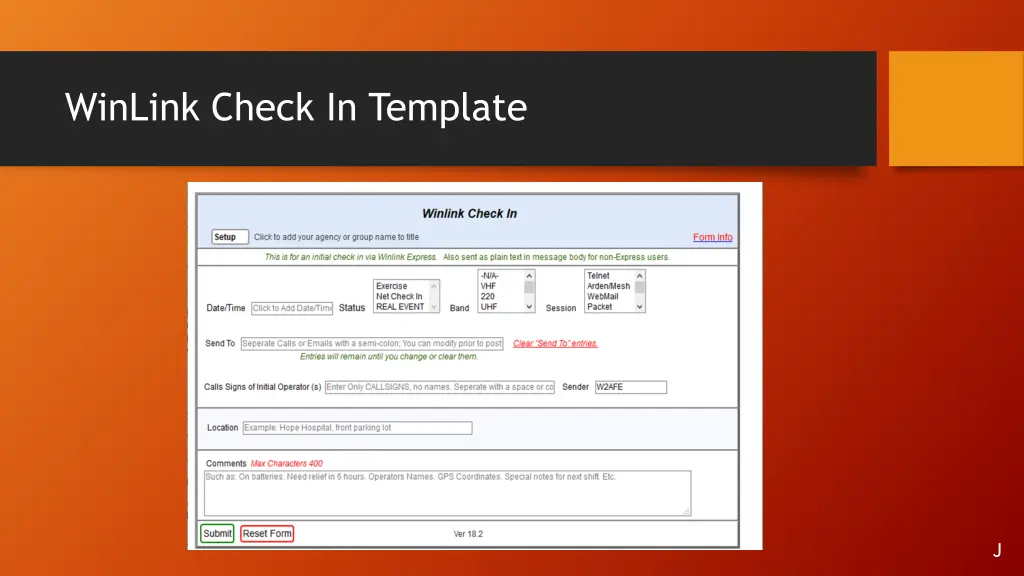 winlink check in template