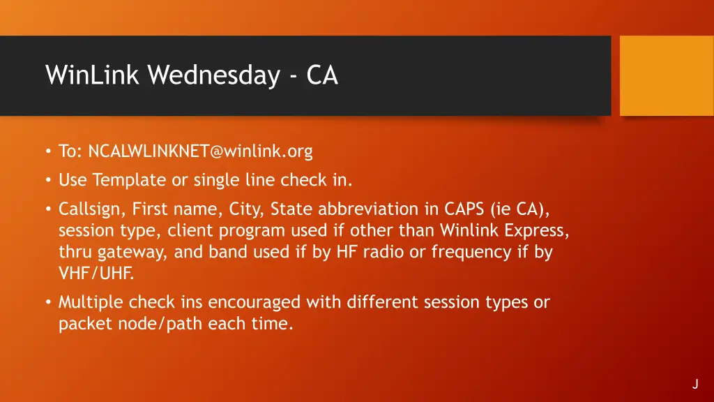 winlink wednesday ca