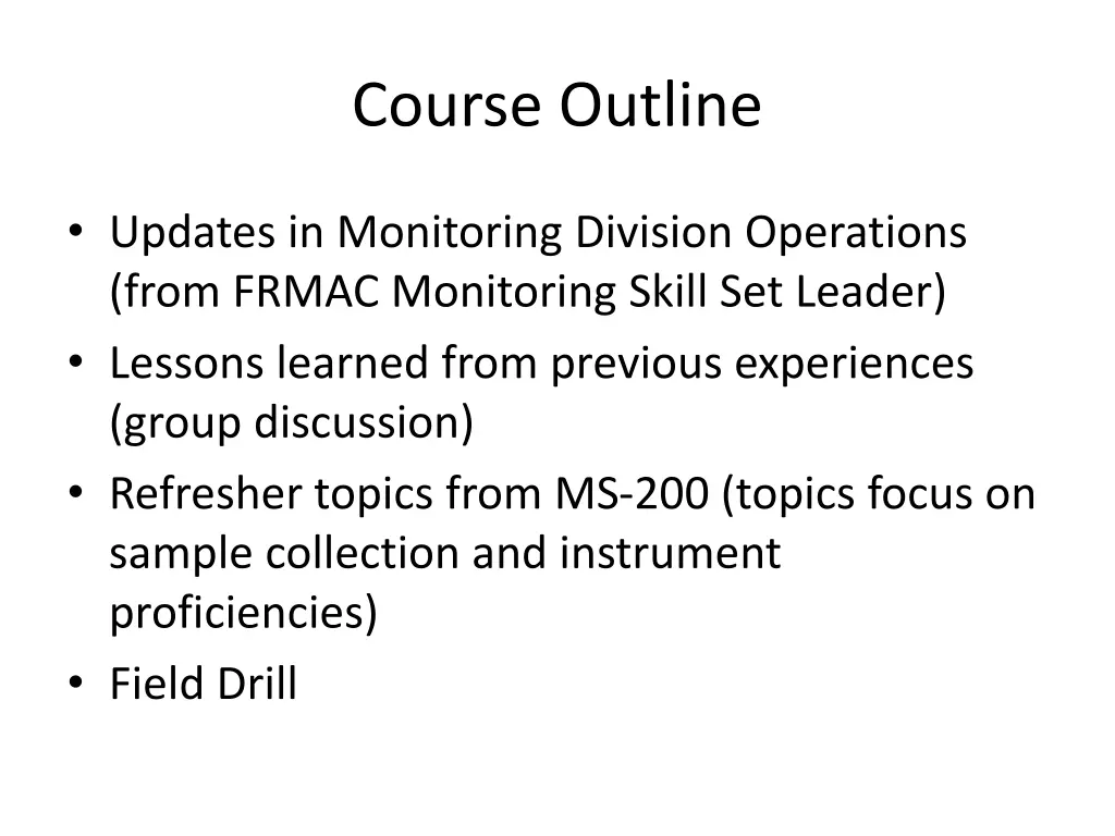 course outline