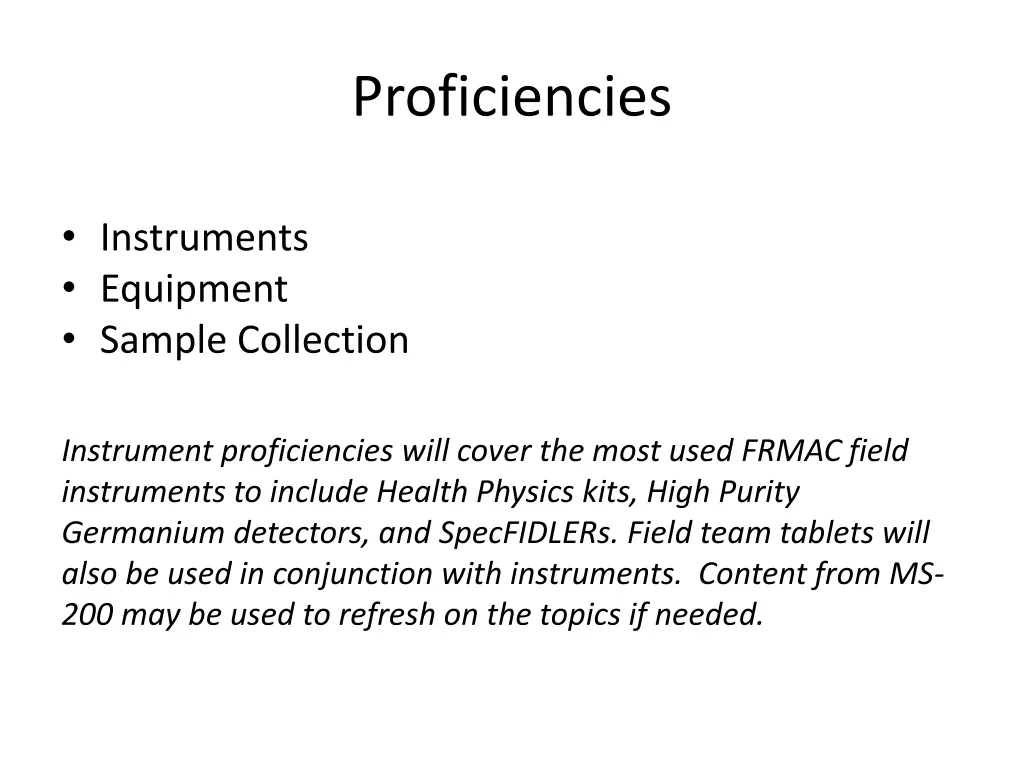 proficiencies 1