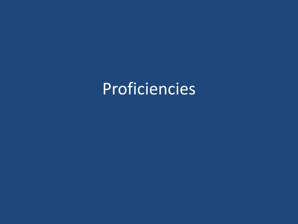 proficiencies